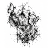 Border terrier papillon noir et blanc - Dessous de verre céramique