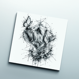Border terrier papillon noir et blanc - Dessous de verre céramique