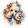 Caniche papillons - Dessous de verre céramique
