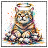 Chat chasseur - Dessous de verre céramique