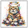 Chat chasseur - Dessous de verre céramique