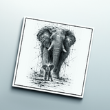 Eléphant mère et fils - Dessous de verre en céramique