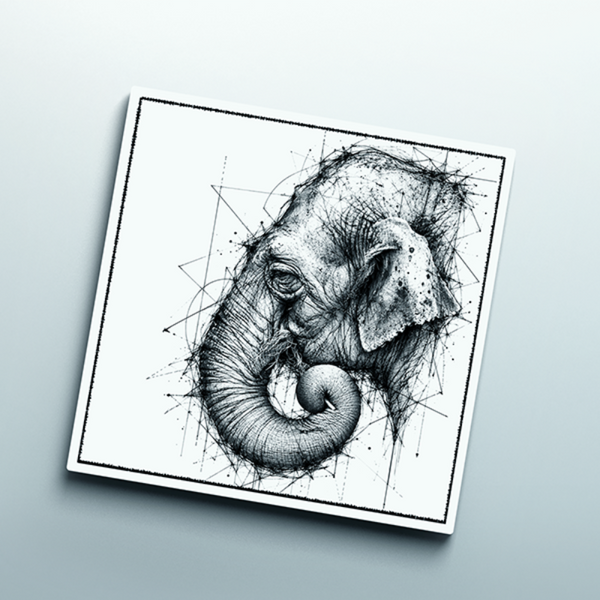 Portrait éléphant Asie - Dessous de verre