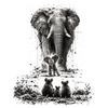 elephant afrique dessous de verre ceramique