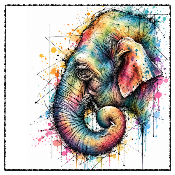 éléphant asie portrait couleur - dessous de verre