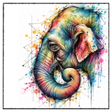 éléphant asie portrait couleur - dessous de verre