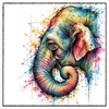 éléphant asie portrait couleur - dessous de verre